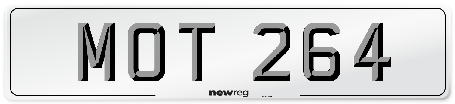 MOT 264 Number Plate from New Reg